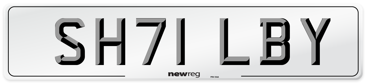 SH71 LBY Number Plate from New Reg